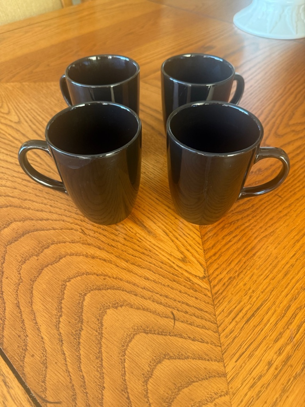 Set of 4 Black Ceramic Coffee Mugs